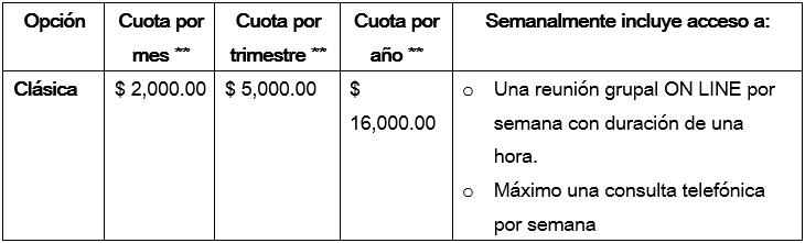 Membresía de Consultoría para Consultores Opción Normal